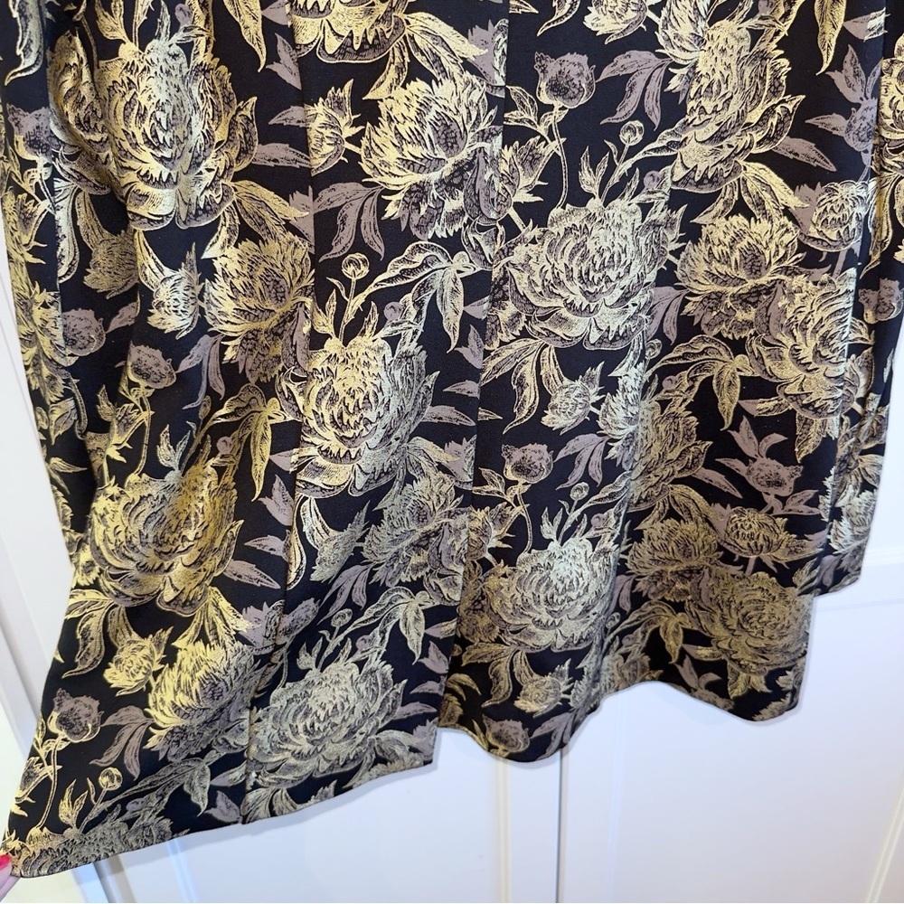 Soft Surroundings Moonstruck Metallic Gold Brocade Blazer Jacket Large Holiday - Picture 10 of 11